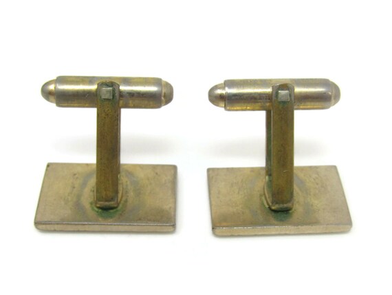 Rectangle Segmented Border Cufflinks for Men's Vi… - image 5