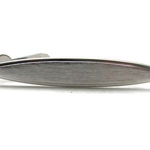 Brushed Finish Classic Oval Tie Clip Tie Bar Men's Jewelry Silver Tone