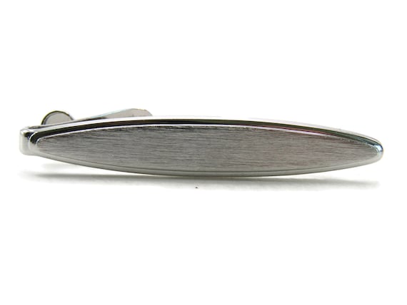 Brushed Finish Classic Oval Tie Clip Tie Bar Men's
