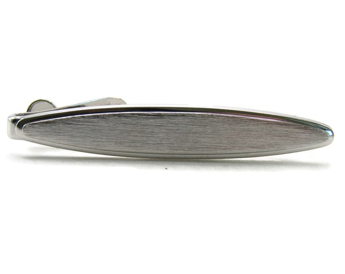 Brushed Finish Classic Oval Tie Clip Tie Bar Men's Jewelry Silver Tone