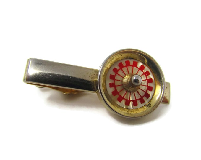 Vintage Tie Clip Tie Bar: Roulette Wheel Gamblers Gift