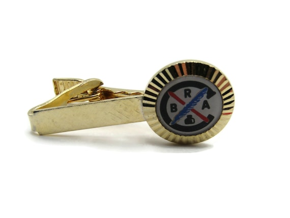 Vintage Gold Tone Tie Bar: BRA Initials Monogram … - image 2