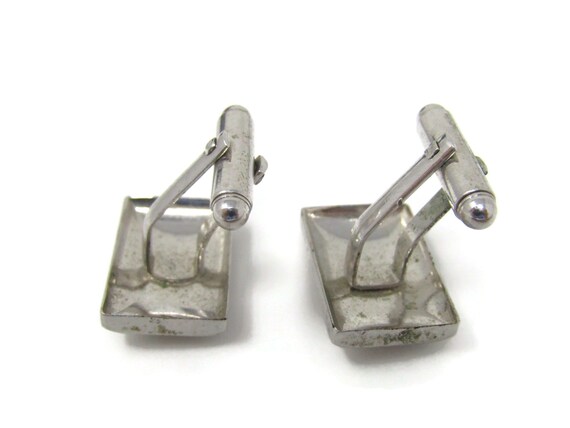 Flower Leaf Etch Men's Cufflinks: Vintage Silver Tone - Stand Out from the Crowd with Class View 5