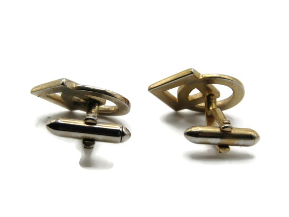 Interlocking Square And Circle Cuff Links Men's J… - image 2