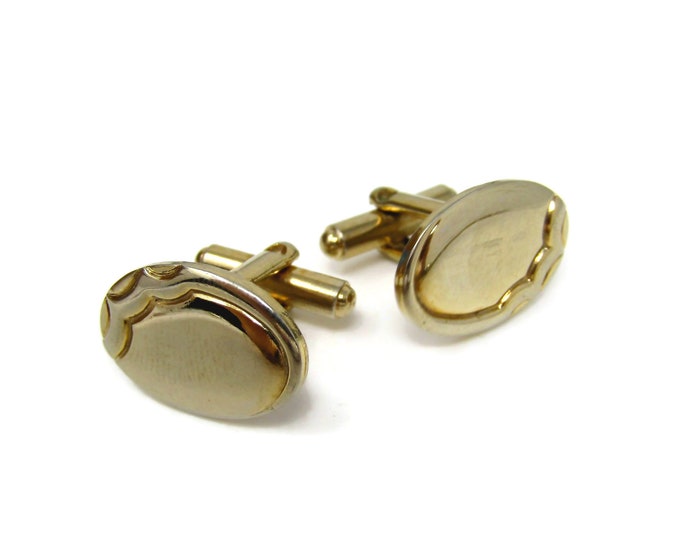 Classic Vintage Cufflinks for Men Interesting Design Gold Tone