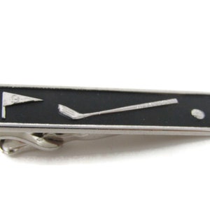 Vintage Golf Tie Clip: Silver Tone Modern Golfer Gift