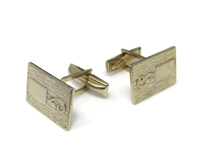 Wood Texture Plant Sprout Cufflinks for Men: Vintage Gold Tone - Stand Out from the Crowd with Class