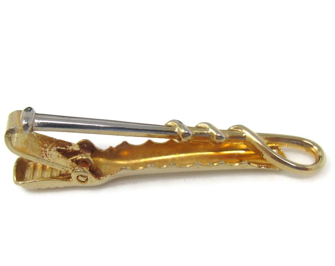 Horse Jockey Whip Tie Clip Tie Bar: Vintage Gold Tone - Stand Out from the Crowd with Class