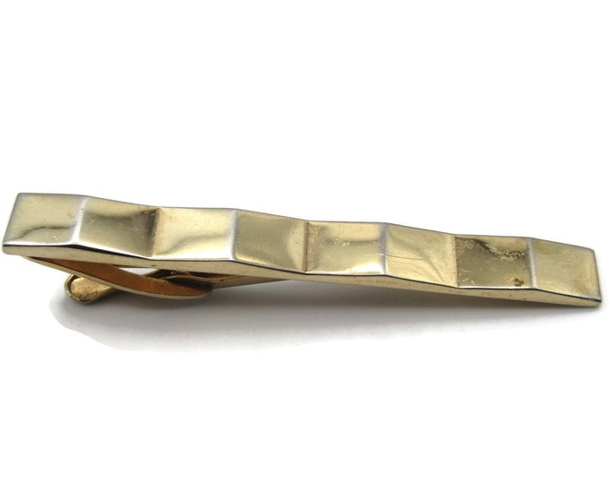 Geometric Squares Gold Tone Tie Clip Tie Bar Men's Jewelry