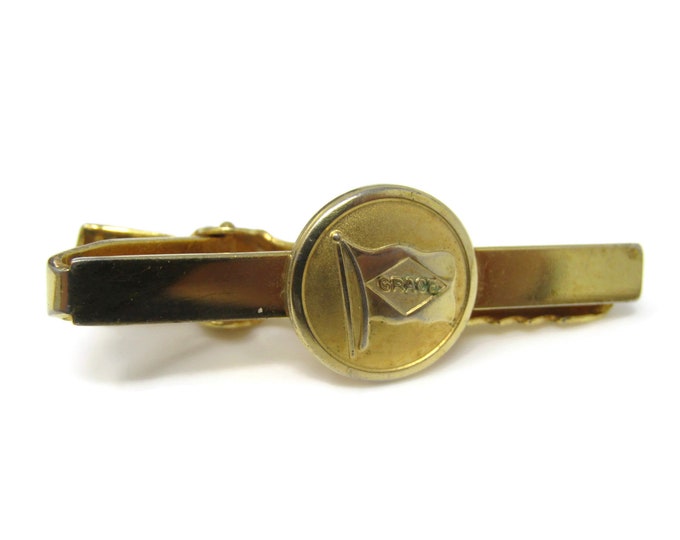 Grace Shipping Company Flag Maritime Tie Clip Tie Bar: Vintage Gold Tone - Stand Out from the Crowd with Class