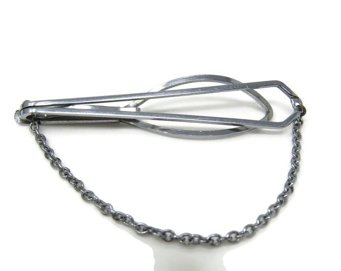 Classic Chain Tie Clip Bar Silver Tone Vintage Men's Etsy