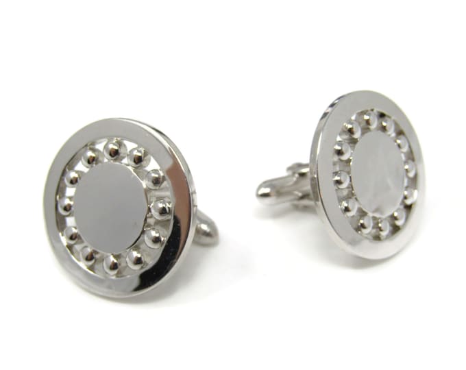 Wheel Ball Design Men's Cufflinks: Vintage Silver Tone - Stand Out from the Crowd with Class