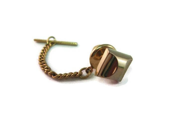 Vintage Tie Tack Tie Pin Jewelry: Art Deco Gold Tone Design