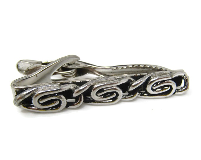 Art Chain Tie Clip Tie Bar: Vintage Silver Tone - Stand Out from the Crowd with Class