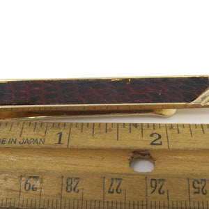 Leather (wear) Tie Clip Tie Bar: Vintage Gold Tone - Stand Out From the