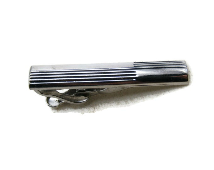 Geometric Line Design Tie Clip Tie Bar Men's Jewelry Silver Tone