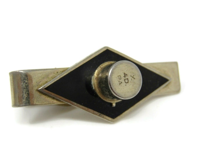 GE General Electric Transistor X 4D PA Tie Clip Bar Gold Tone Vintage Men's Jewelry Nice Design