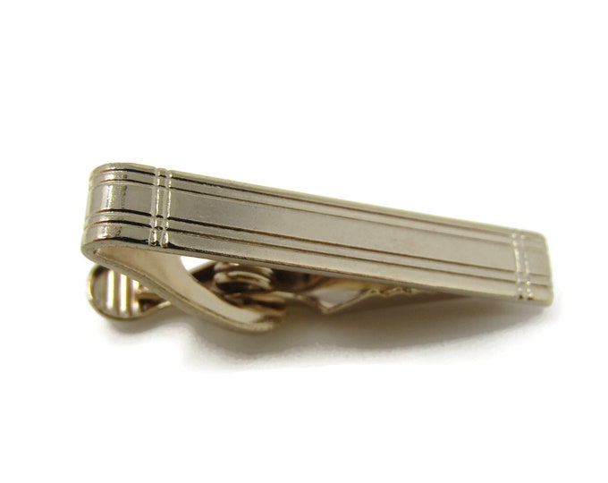 Intersecting Lines Tie Clip Tie Bar: Vintage Gold Tone - Stand Out from the Crowd with Class