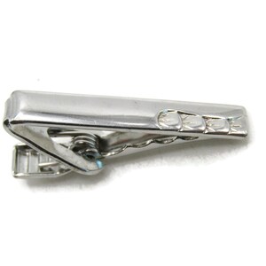 Etched Edge Tie Clip Tie Bar Modernist Men&#39;s Jewelry Silver Tone