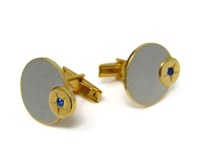 Astral Cuff Links Cufflinks Blue Jewel Star Planet Design