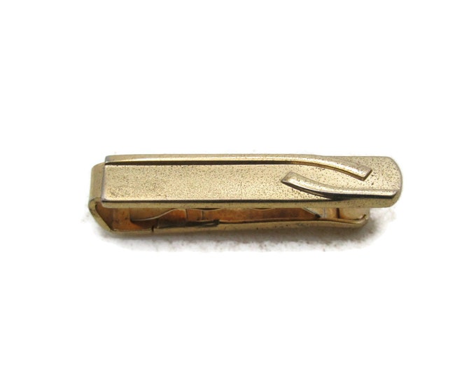 Curved Lines Tie Clip Modernist Tie Bar Men's Jewelry Gold Tone