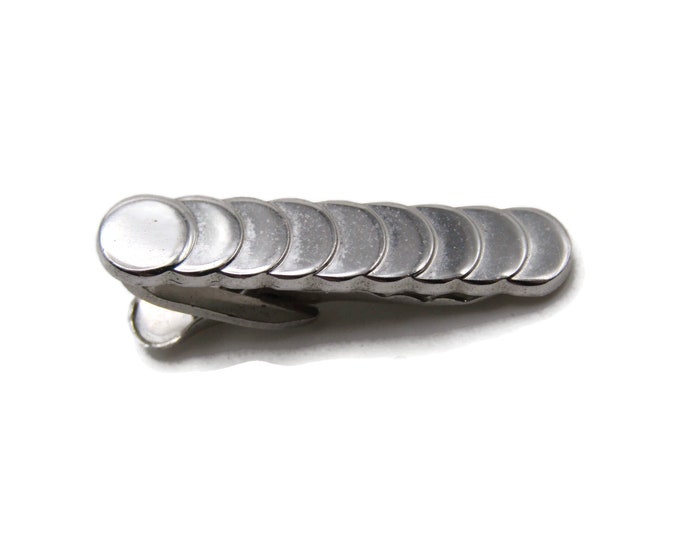 Overlapping Circles Tie Clip Tie Bar Men's Jewelry Silver Tone
