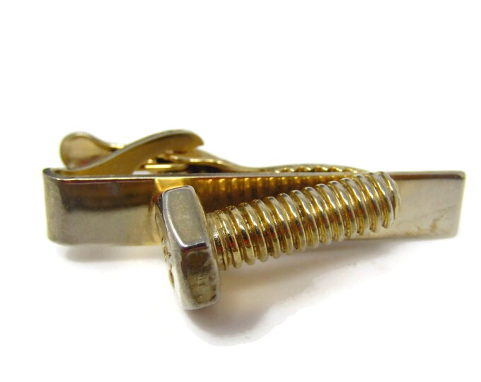 Screw Tie Clip Vintage Mens Tie Bar Gift for Dad Son Husband Brother