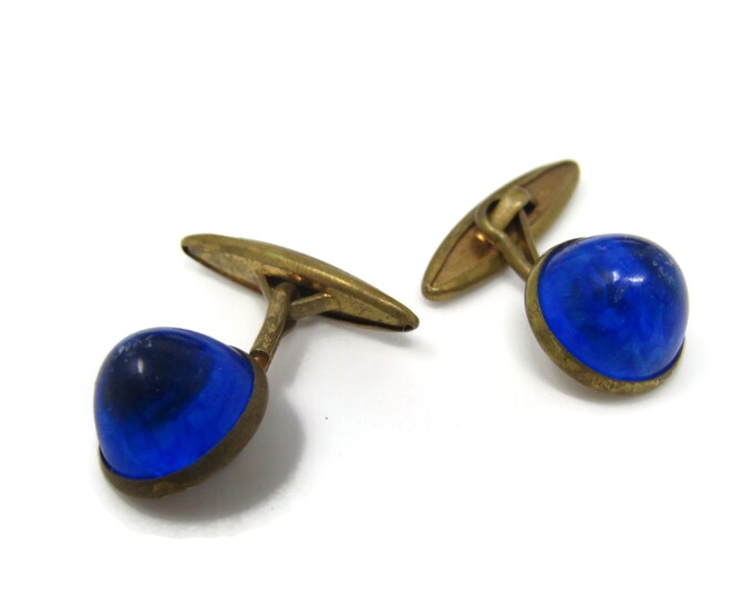 Vintage Cufflinks for Men: Translucent Blue - Stand Out with Style - Fit in with Class