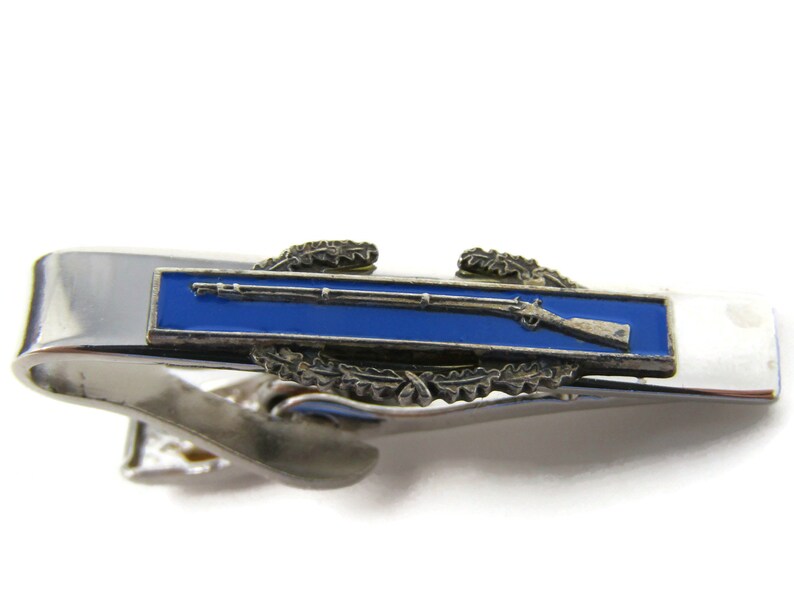 Rifle Marksmanship Tie Bar Clip Silver Tone Stand Out w Style Fit In with Class