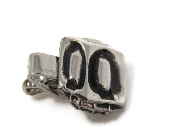 Railroad Lantern Tie Clip Bar Silver Tone Vintage Men's Jewelry Nice Design