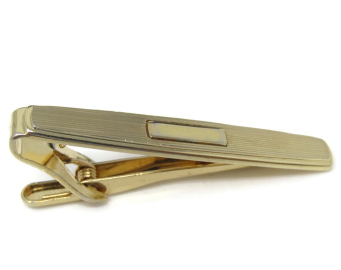 Nice Quality Grooved Tie Clip Tie Bar: Vintage Gold Tone - Stand Out from the Crowd with Class
