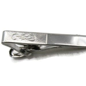 Etched Motif Tie Clip Classic Tie Bar Men's Jewelry Silver Tone
