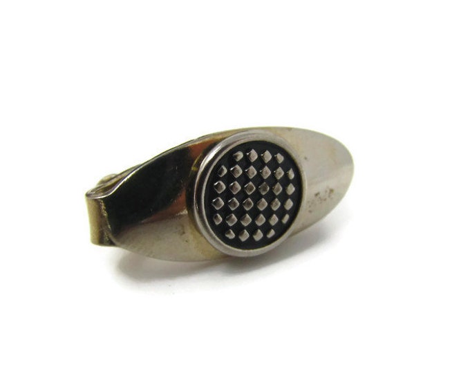 Dot Texture Accent Tie Clip Vintage Tie Bar: Silver Tone