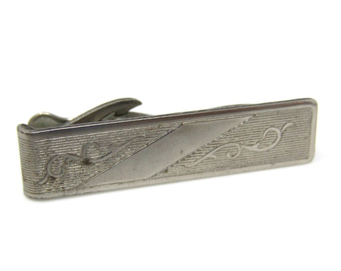 Vine Swirl Tie Clip Tie Bar: Vintage Silver Tone - Stand Out from the Crowd with Class