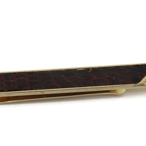Leather (wear) Tie Clip Tie Bar: Vintage Gold Tone - Stand Out From the