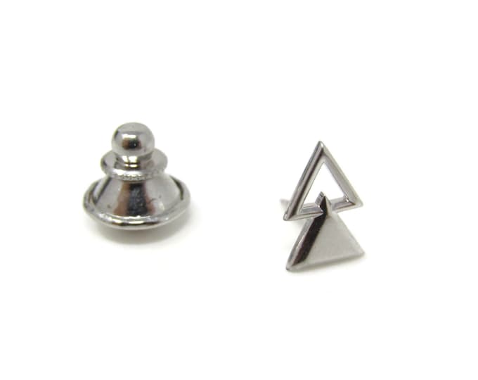 Modernist Triangles Stacked Tie Tack Pin Vintage Men's Jewelry Nice Design