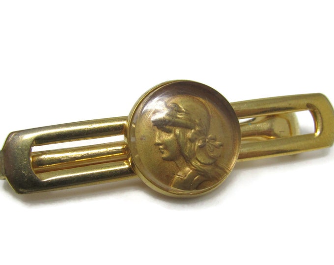 Ancient Warrior Open Body Tie Clip Tie Bar: Vintage Gold Tone - Stand Out from the Crowd with Class