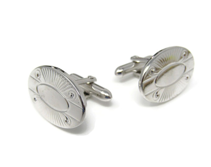 Oval Fancy Cufflinks for Men: Vintage Silver Tone - Stand Out from the Crowd with Class