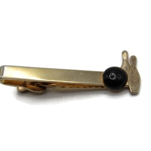 Vintage Bowling Ball Tie Clip: Gold Tone Sport Jewelry
