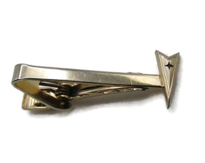 Arrow And Ected Diamond Shape Tie Clip Tie Bar Men's Jewelry Gold Tone