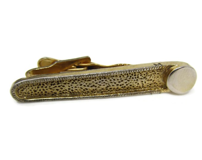 Grainy Texture Tie Clip Vintage Tie Bar: Gold Tone