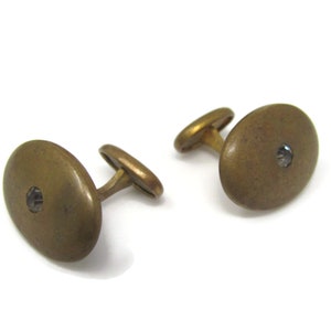 Antique Clear Jewels Cufflinks for Men: Vintage Bronze Tone - Stand Out from the Crowd with Class