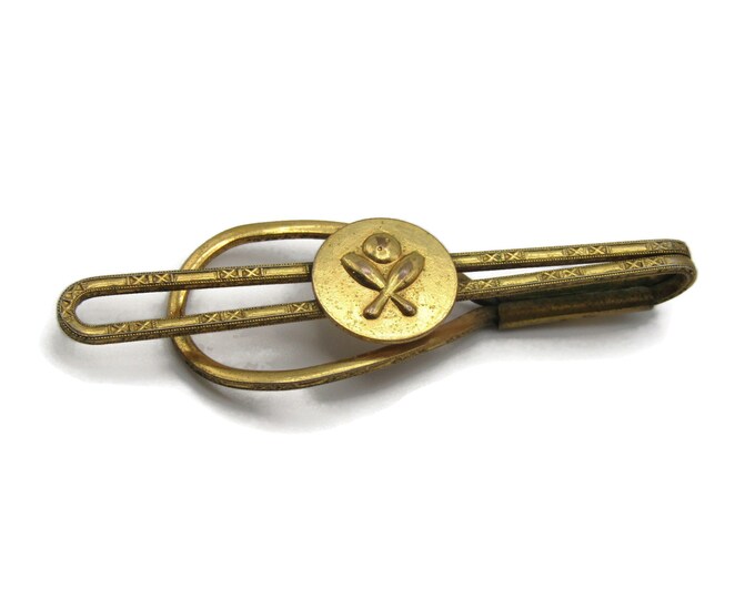 Bowling Pins Bowling Open Body Gold Tone Tie Bar Tie Clip Men's Jewelry