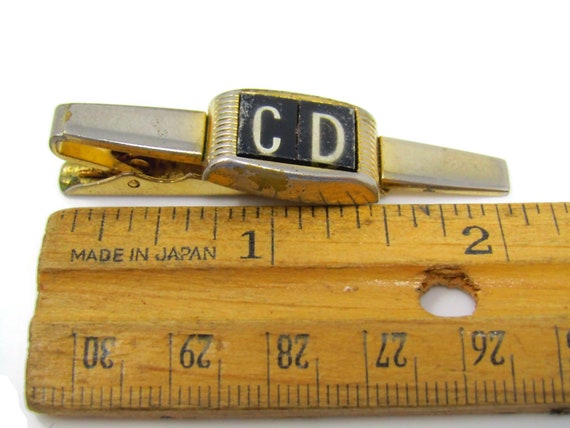Vintage Tie Bar Clip for Men: CD Letter Initials … - image 4