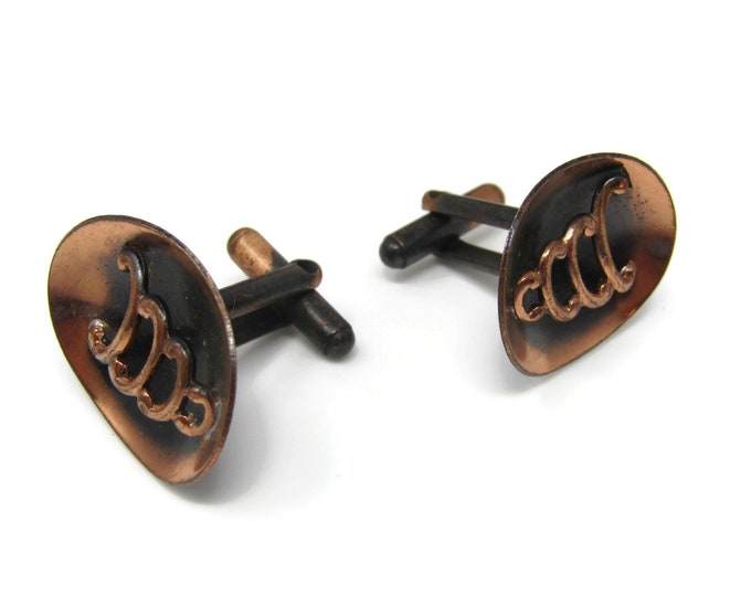 Copper Art Cufflinks for Men: Vintage Copper Tone - Stand Out from the Crowd with Class
