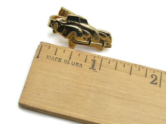 Vintage Tie Clip Tie Bar Gold Tone Classic Car Ve… - image 4