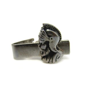 Bearded Warrior Tie Clip Tie Bar: Vintage Silver Tone - Stand Out from the Crowd with Class