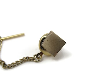 Curved Square Tie Tack Pin Vintage Men's Jewelry Nice Design