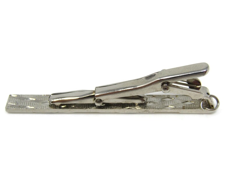 Modernist Black Marks /& Circles Tie Clip Bar Silver Tone Vintage Men/'s Jewelry Nice Design