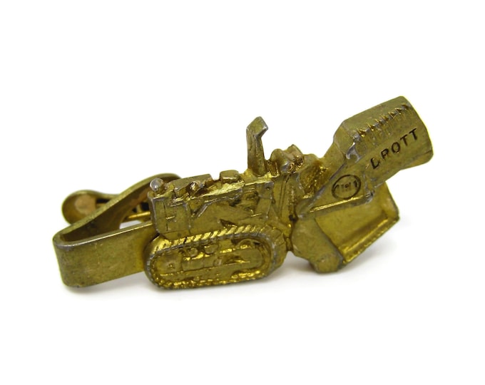 Drott Bulldozer Men's Tie Clip Vintage Excellent Design 4 in 1 Bucket Heavy Machinery